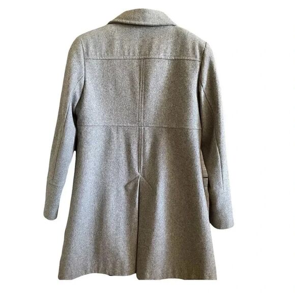DKNY Gray Plain Peter Pan Collar Relaxed Woolen Coat Sz 4 - Picture 3 of 7